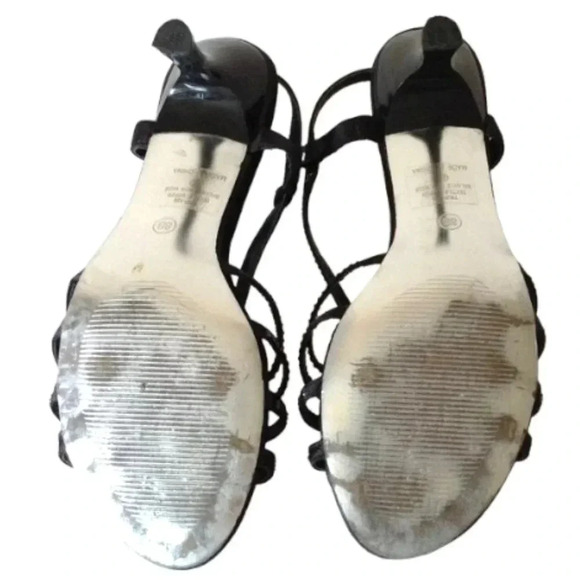Cause‎ & Effect Size 8B Evening Party Sandals Black Heels  Rhinestone Accents - Picture 3 of 5